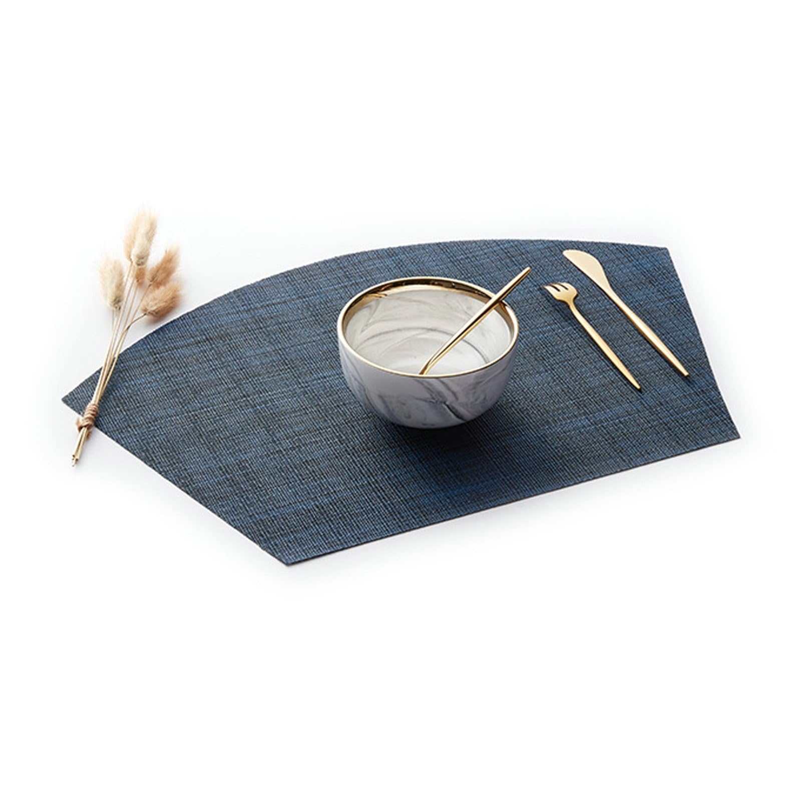 Lot de 6 sets de table modernes, 70 % vinyle, 30 % polyester, bleu marine, couleur unie, carrés, lavables, personnalisés, pour la cuisine, 45 x 30 cm