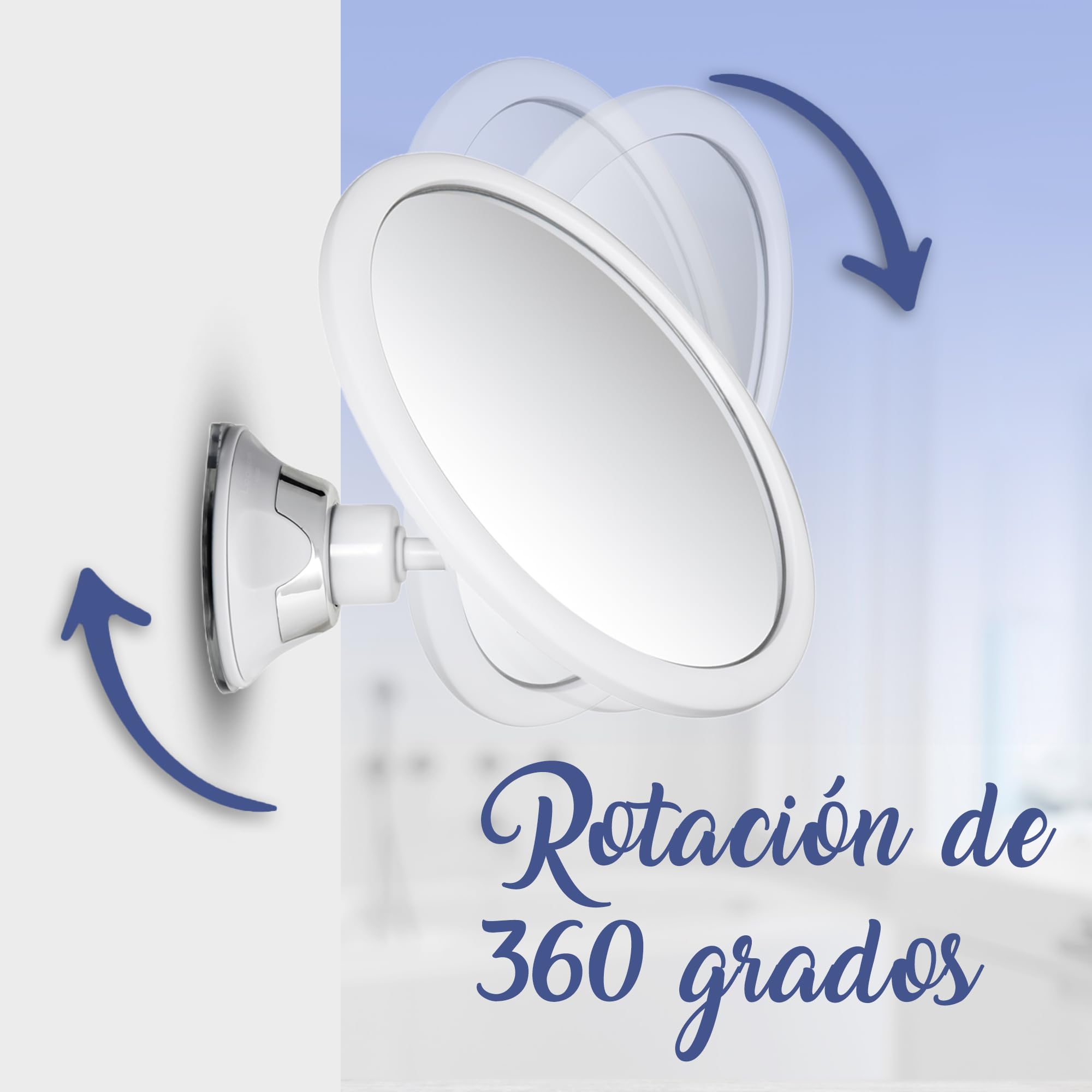 Mirrorvana Espejo Redondo de 10X aumentos para maquillarse - Espejo de Maquillaje cosmético con Ventosa, Ideal para tocador, baño y Viaje - 17 cm de diámetro