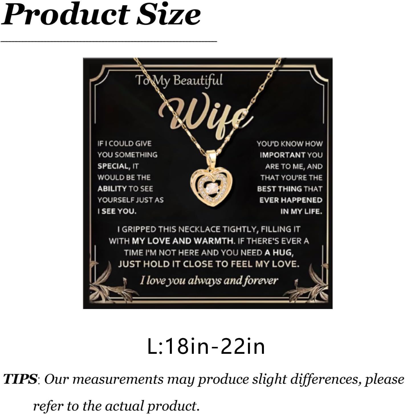 To My Wife Necklace from Husband Gold Heart Necklaces Red Heart Rhinestone Pearl Pendant Necklace for Women Valentines Birthday Anniversary Jewelry I Love You Gifts for Wife - Image 6