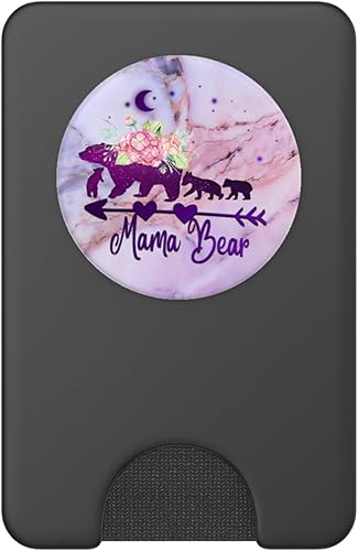 Miniatura 9 de Oso de mamá púrpura y tres cubos con enchufe de mármol floral  PopSockets agarre y soporte para teléfonos y tabletas