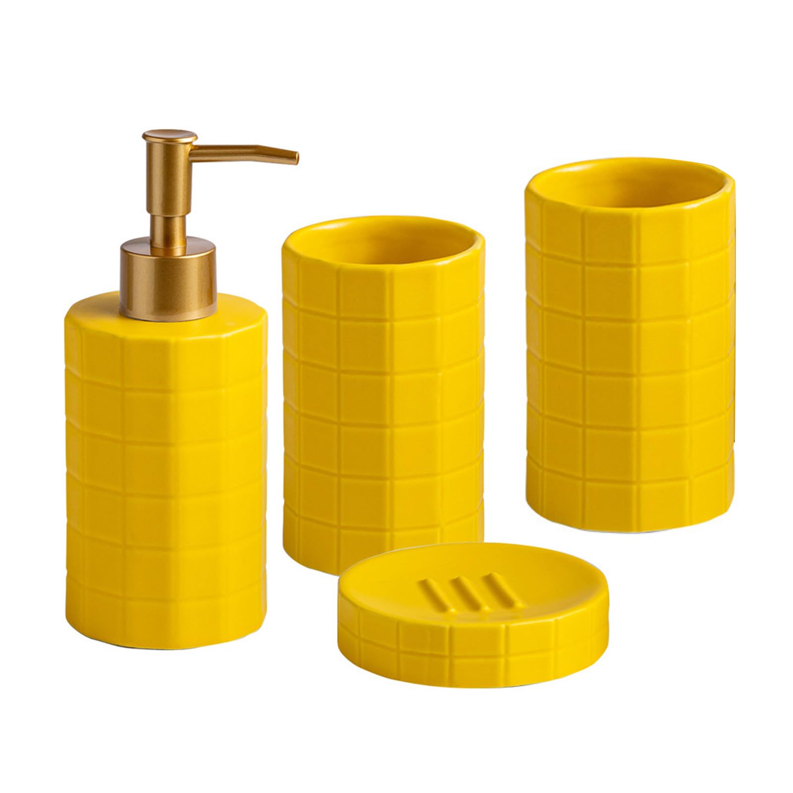 APGLSXY Ceramic Bathroom Set with NonSlip Base Toiletry Includes Soap Dispenser, Toothbrush Holder for Modern Bathrooms Porcelain Soap Dispenser