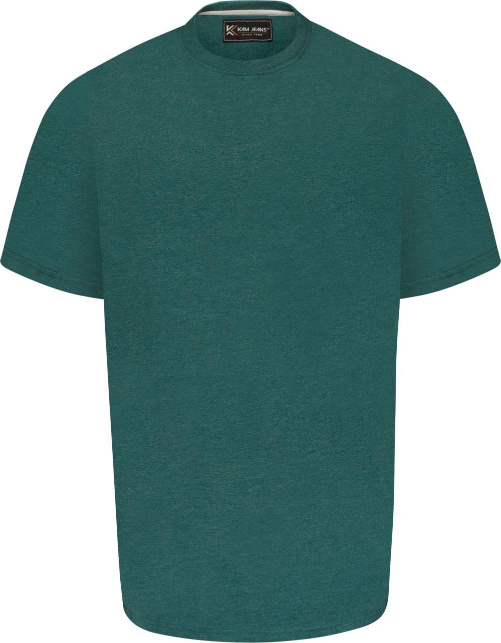 Kam Men's Dark Sea Jeanswear Plus Size Essential Ss Crew Neck T-Shirt - Green - 4XL