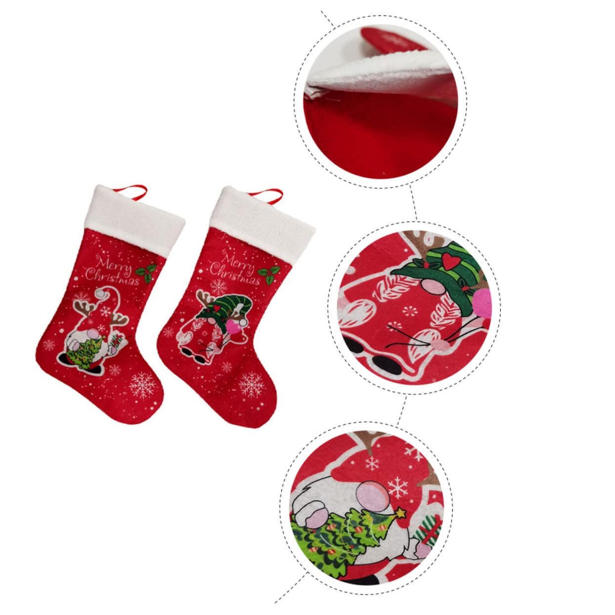 IMIKEYA 14 STK Weihnachtsstrumpf-geschenktüte Santa Hängender Sack Familienweihnachtsstrümpfe Kamin Hängende Strümpfe Krippendekor Weihnachtssocke Sankt-strümpfe Rot Vliessocken