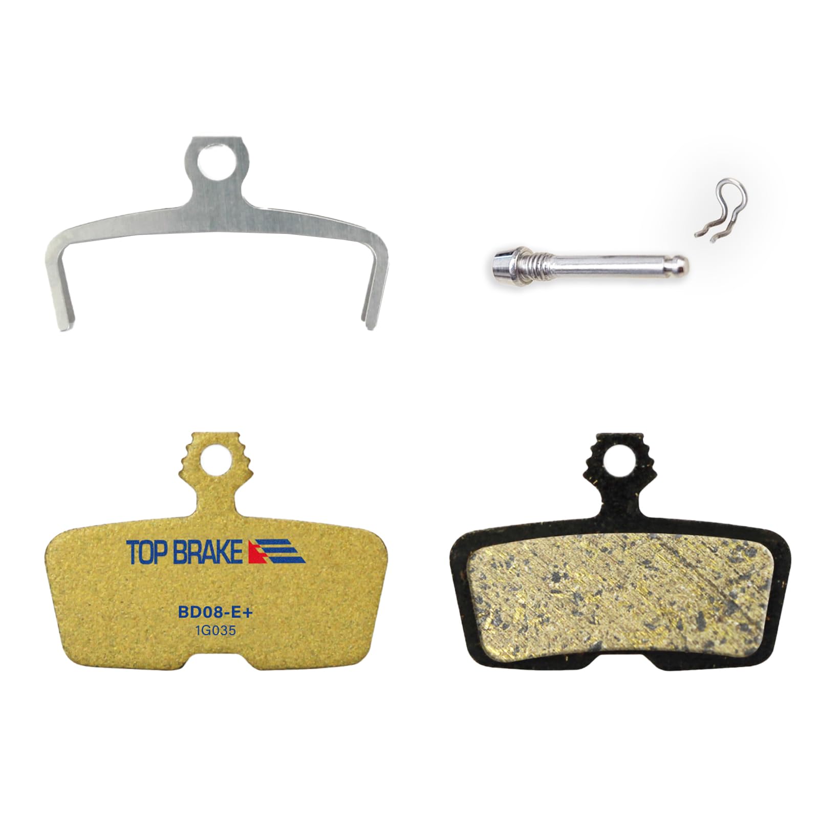 TOP BRAKE Disc Electric Bike Brake Pads for AVID SRAM Code R/RE/RSC Guide RE | E-Bikes, E-MTB, Bike Parking | E-Bike Compound,Long Lasting,Premium E+ Version,Gold (PIN Included)