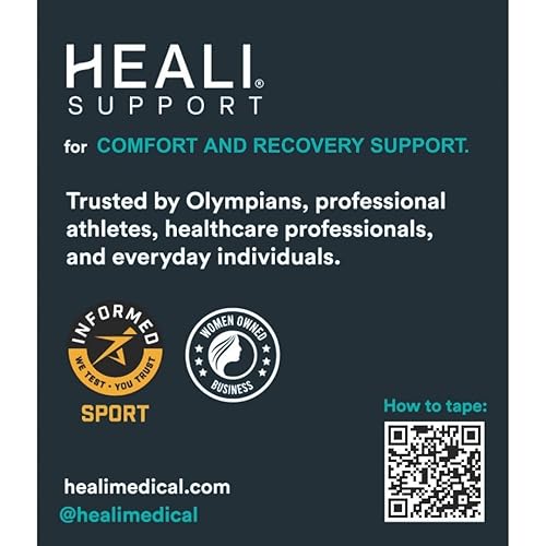Miniatura 7 de Heali - Cinta de kinesiología con magnesio y mentol, 20 tiras precortadas, rollo de cinta K, rodillas, cinta deportiva de terapia física para
