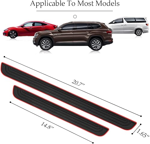Miniatura 2 de 4 piezas de protectores de umbral de puerta de coche, protección antiarañazos e impermeable para umbrales de puerta de coche, accesorios universales