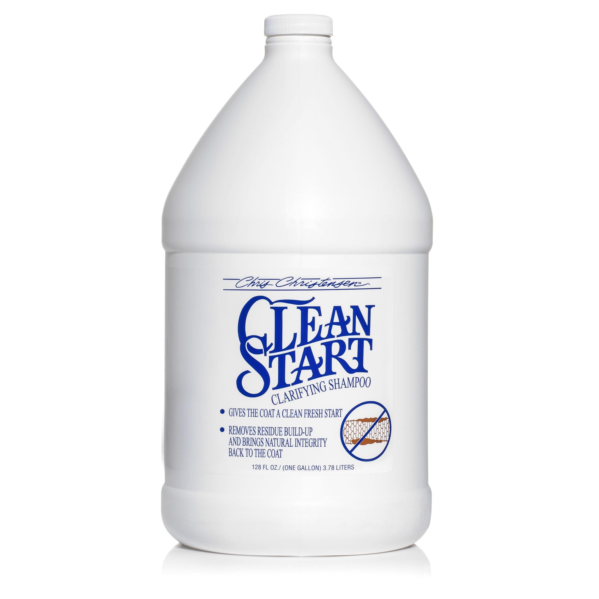 Chris Christensen Clean Start Clarifying Dog Shampoo-Pro-Vitamin Formula That Won'T Strip The Coat! Removes Product Build-Up, Waxes, Oil And Dirt128 Oz./3.8 Liters