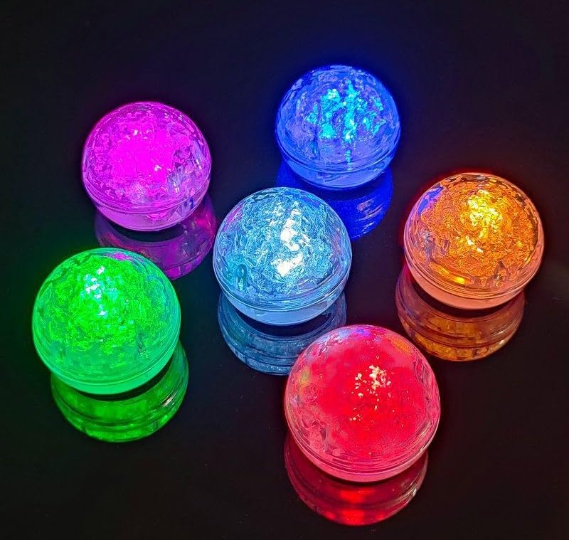 Maimeili 12 Pcs Colorful Led Ice Cubes Sensor Waterproof Ice for Drinks Bar Supplies Halloween Christmas Wedding Home Decoration Party