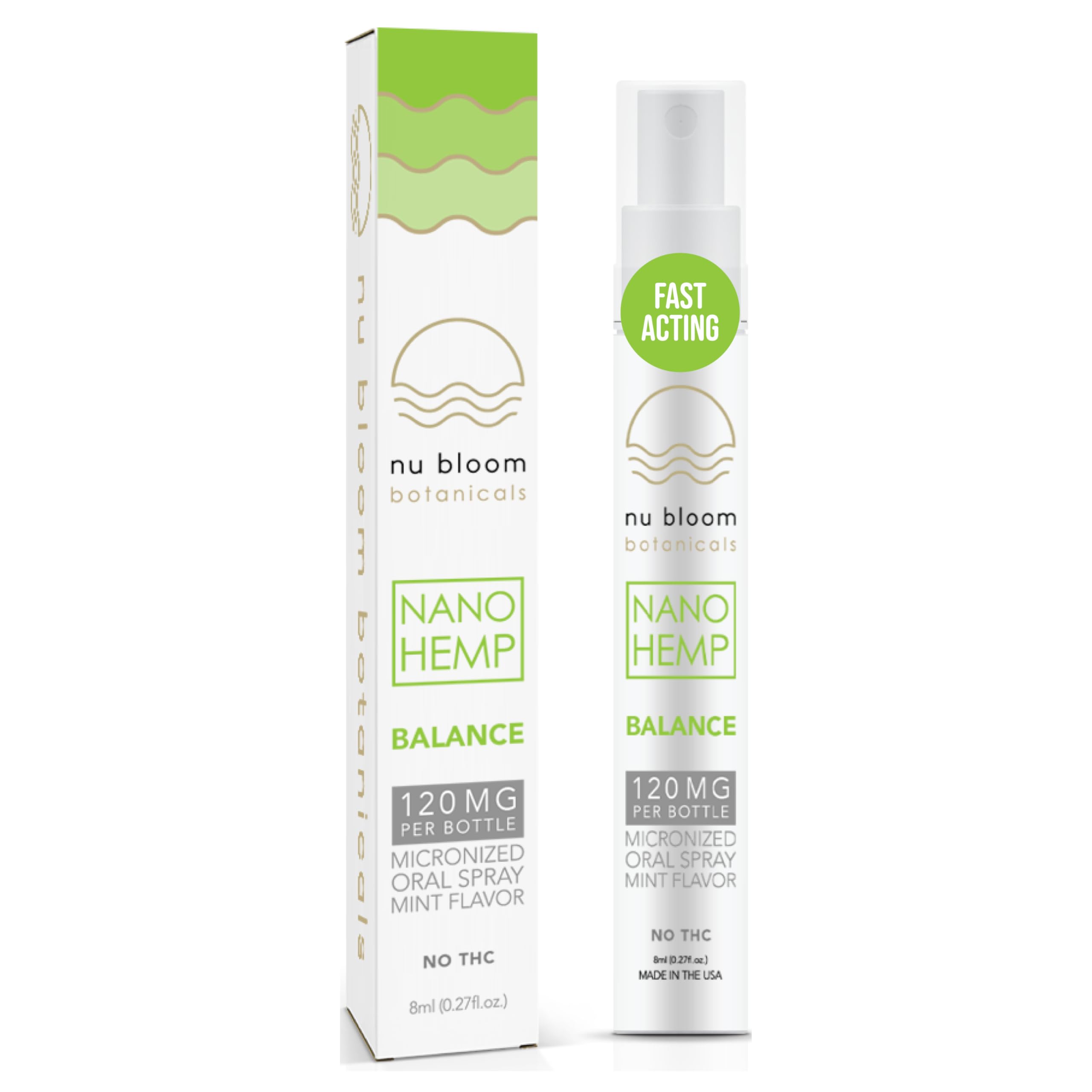 Sponsored Ad - Nu Bloom Stress Relief Spray - Hemp Oral Spray with Nano Hemp, Vitamin E and Essential Oils - Fast-Acting Immune System Support - 120mg, 8mL, Made in USA