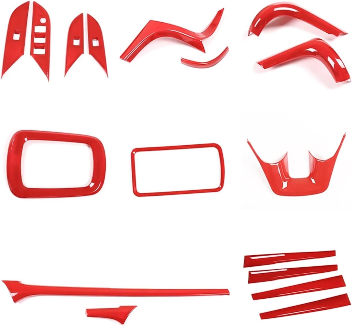 Car Center Console Frame Decorative Panel Compatible for Toyota Hilux 2015-2021 Interior Accessories ABS Red Styling(Type 4)