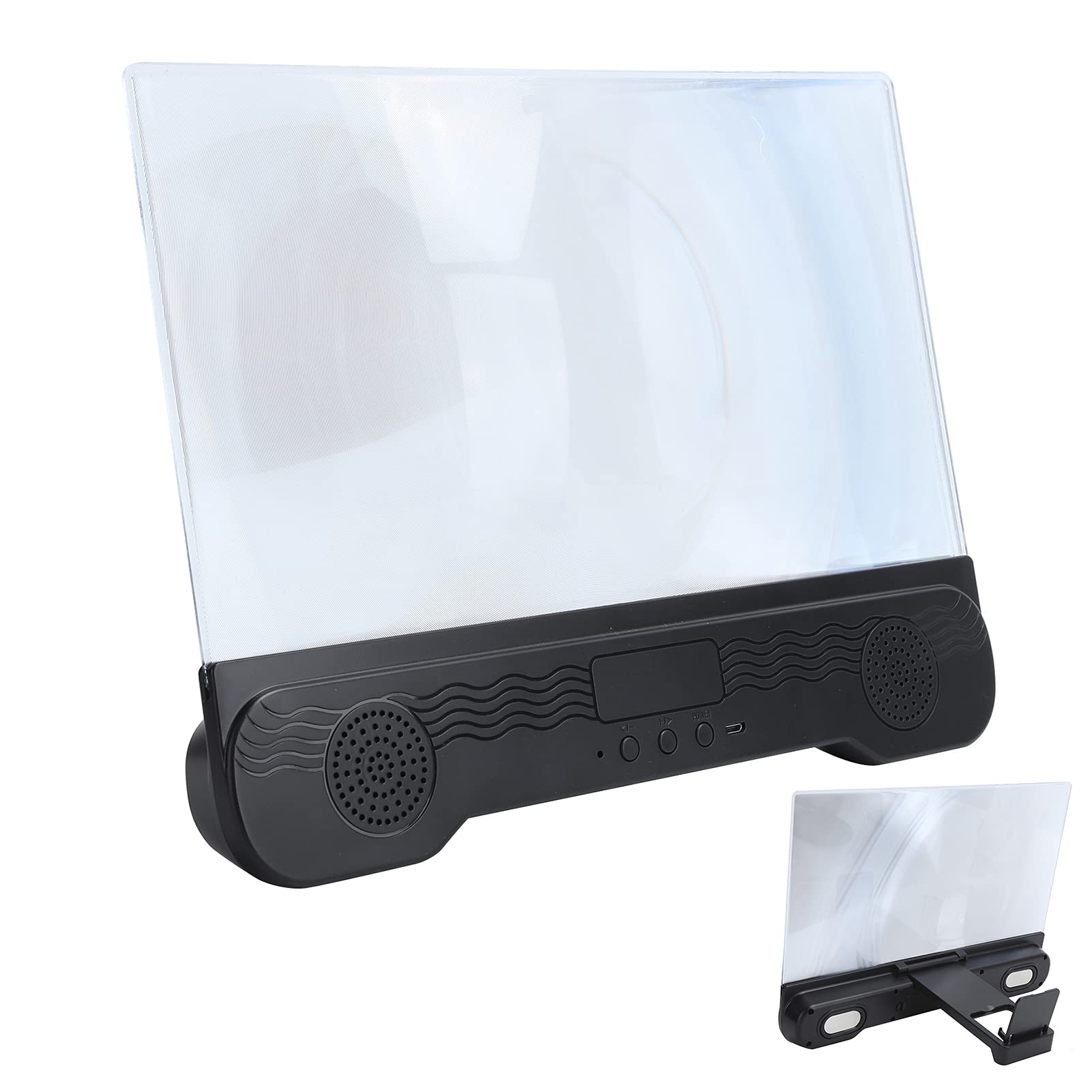 Lente d'ingrandimento per schermo di telefono da 14 pollici, amplificatore HD per cellulari con supporto pieghevole, lente d'ingrandimento per schermo di cellulare con altoparlante Bluetooth, amplific