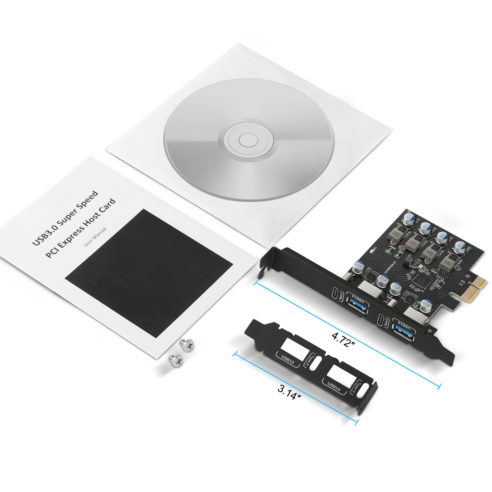 Tarjeta de expansión PCIe a 4 puertos USB 3.0, 5 Gbps USB PCI Express