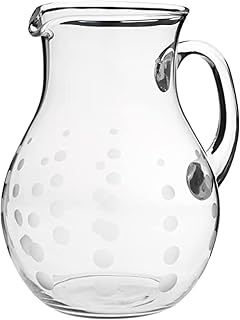Mikasa Cheers 3.25-Quart Glass Beverage Pitcher - Whimsical Etched Design, Dishwasher Safe for Sangria & Parties