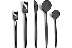 CEKEE 40-Piece Matte Black Flatware Set: Sleek Dining Elegance