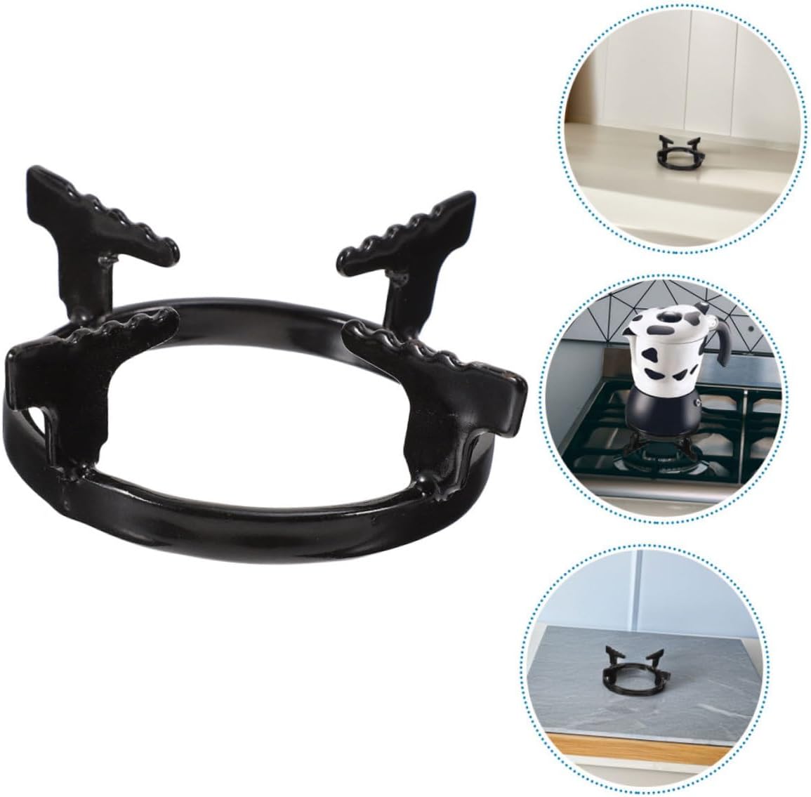 2pcs Cast Iron Wok Support Rings for Gas Stove Non-slip Stove Burner Holder for Kitchen Cooking and Camping Use