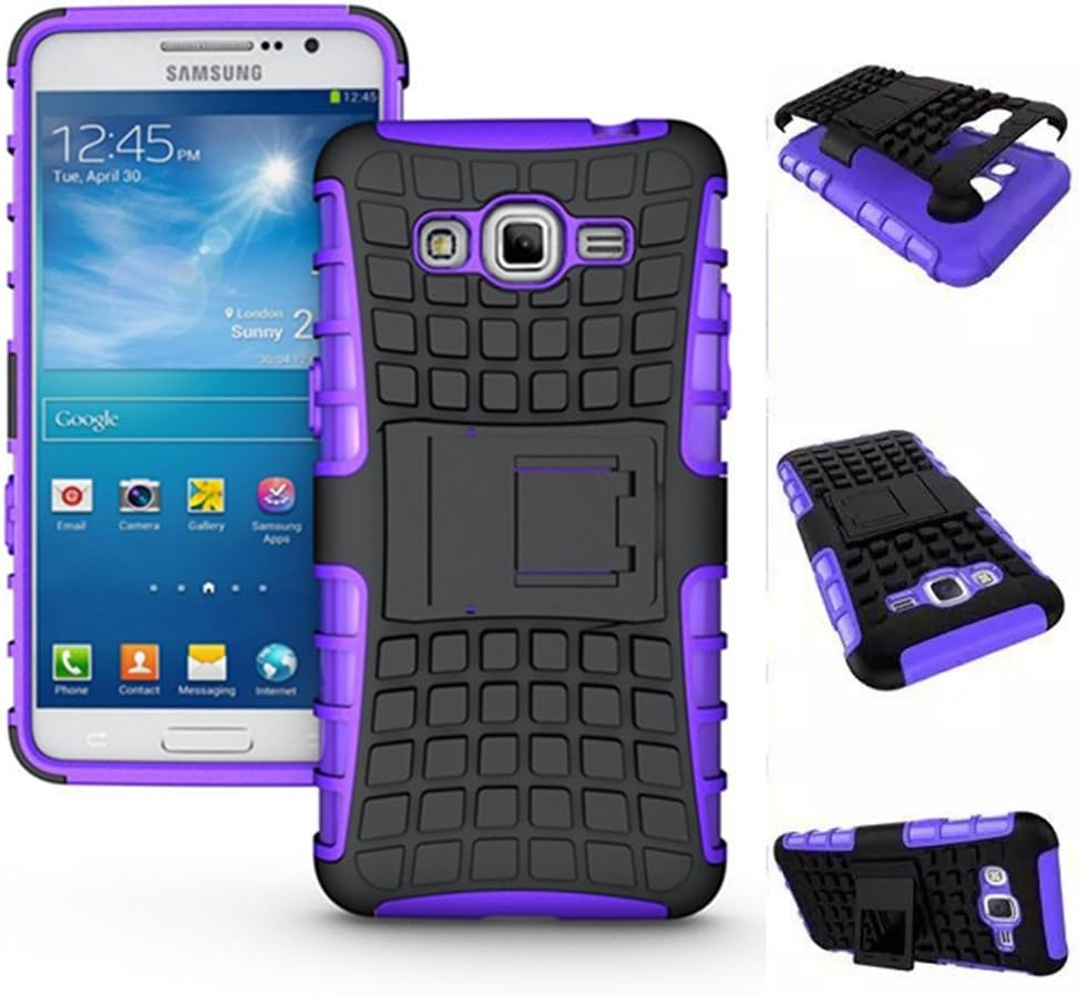 FLYMAY Grand Prim Case, Galaxy Grand Prime Case, Soft TPU+ Hard PC 2-layer Hybrid Rugged Impact Armor Case Protective Stand Case for Samsung Galaxy Grand Prime G530 G530H G5306 G5308 G5308W G5309