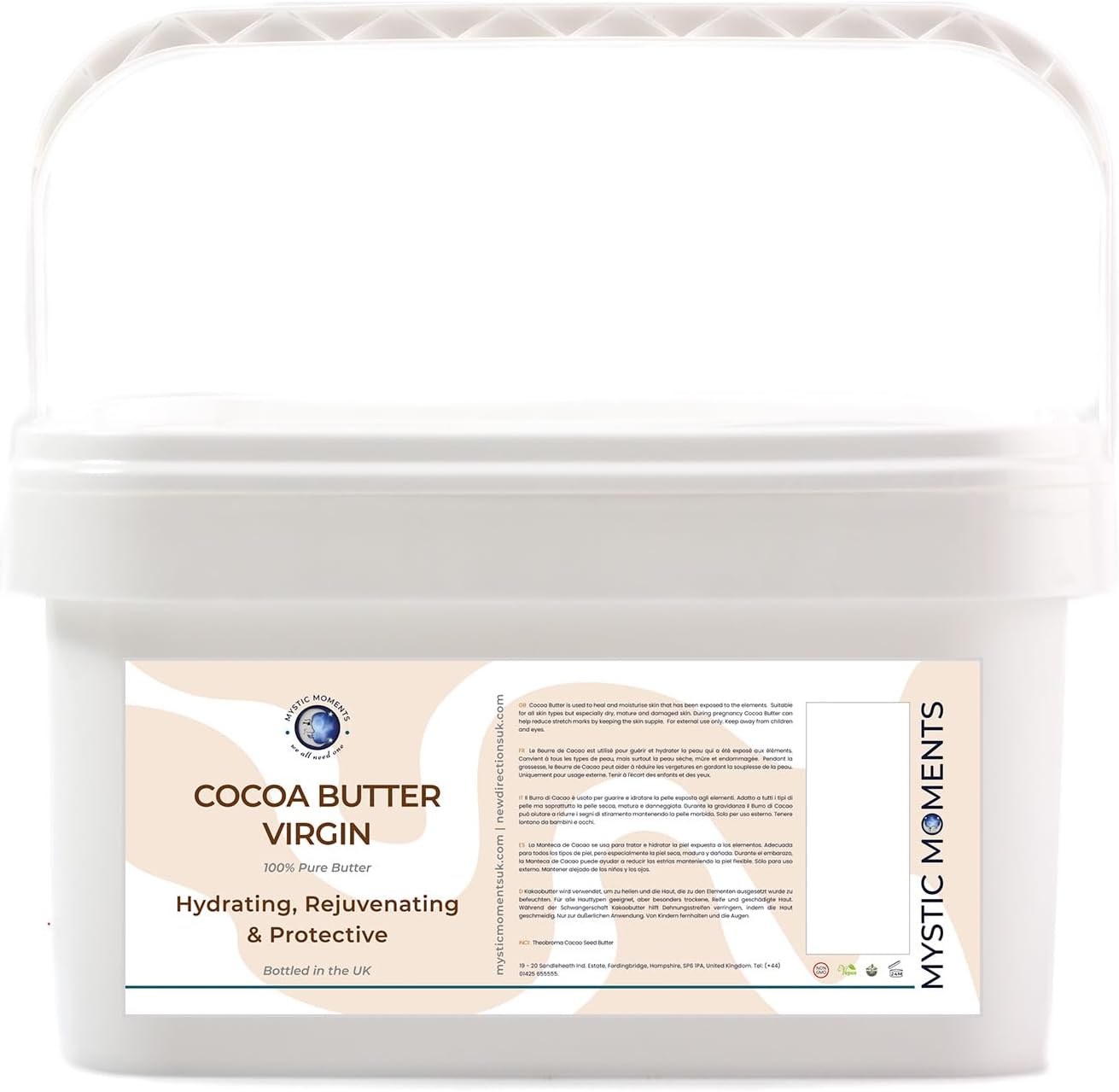 Cocoa Butter Virgin 5Kg - Pure & Natural Cosmetic Butters Vegan GMO Free