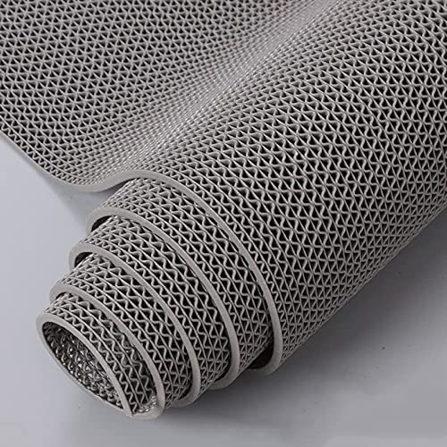 Genérico Tapetes Antideslizantes de PVC Resistentes para Piscinas, baños, garajes, restaurantes, saunas y spas - 0,9 x 5 m, Color Gris, para Zonas húmedas, Drenaje Interior/Exterior