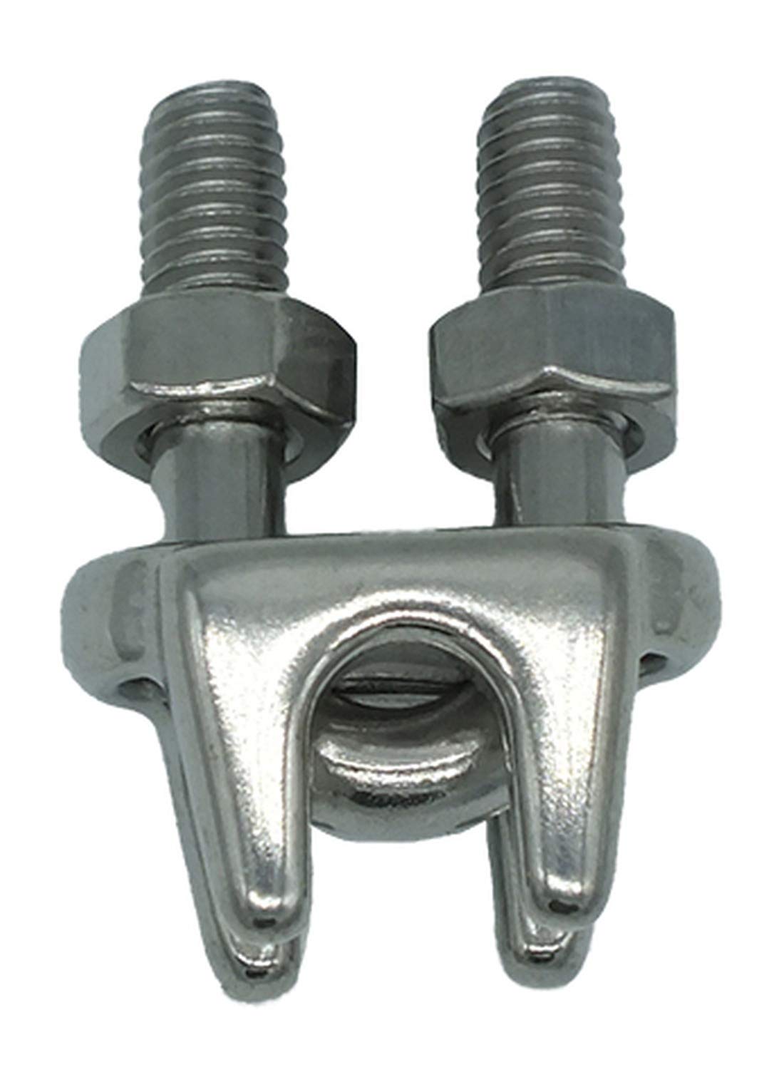 DuraBrite Type 316 - Abrazadera para cable de alambre (acero inoxidable, tamaños de cuerda de alambre de 1/16 a 3/8 pulgadas)