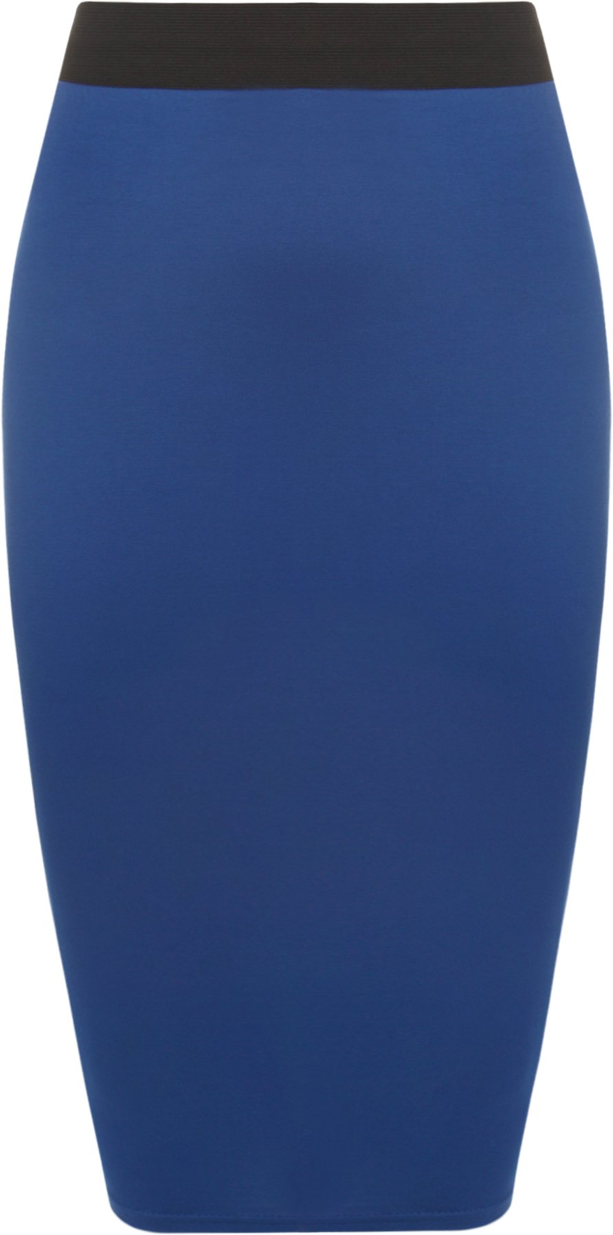 Wearall Women's Royal Blue Plus Size Plain Bodycon Pencil Stretch Office Midi Skirt - 24/26
