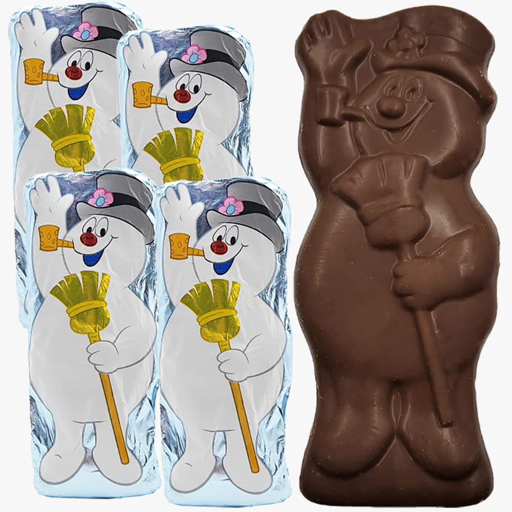Sponsored Ad - Large Christmas Chocolate Snowman Holiday Treats, Solid Smooth Milk Chocolate, Party Bag Fillers, Individually Wrapped Foils, Kosher Certified Dairy, 3oz (4-Pack)