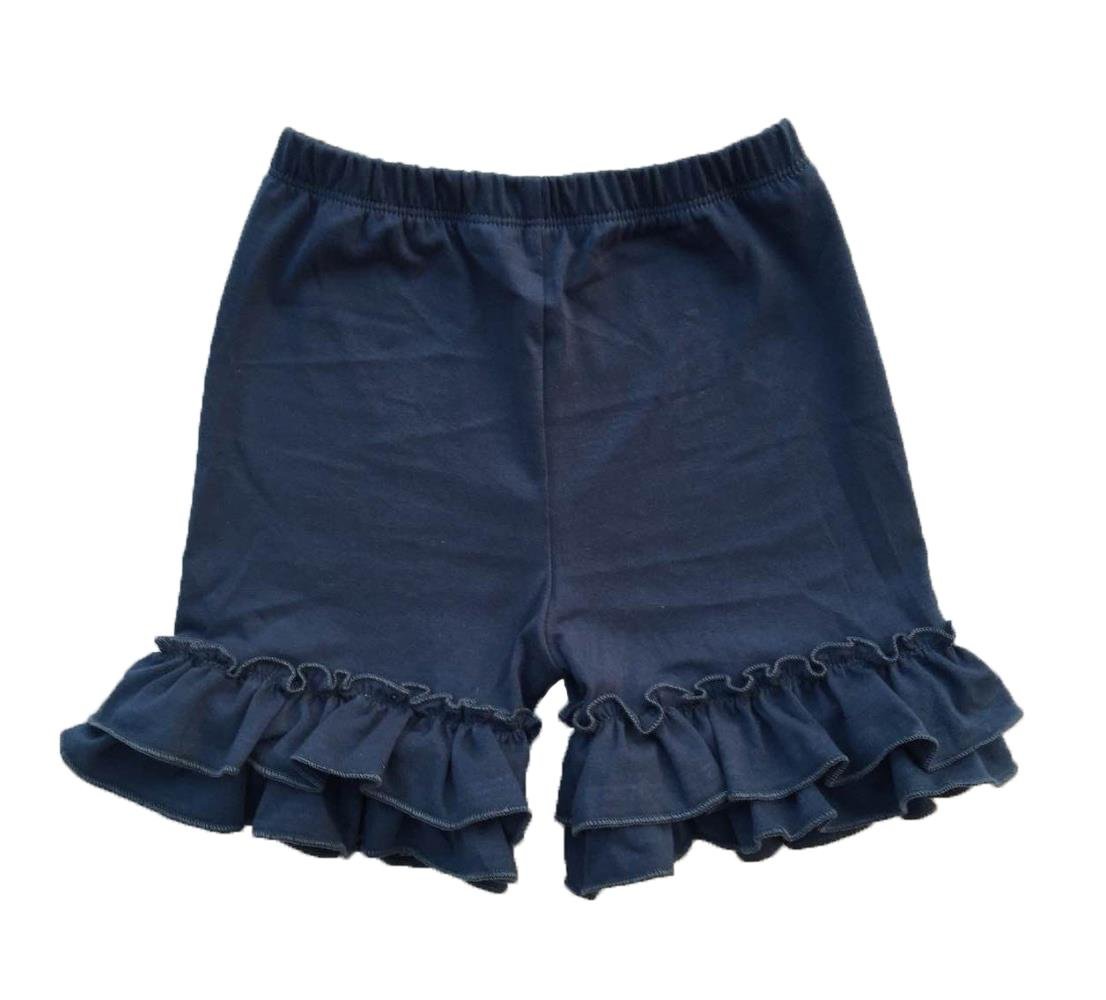 Coralup Baby Little Girls Solid Ruffles Cotton Shorts Pants (0-8 Years)