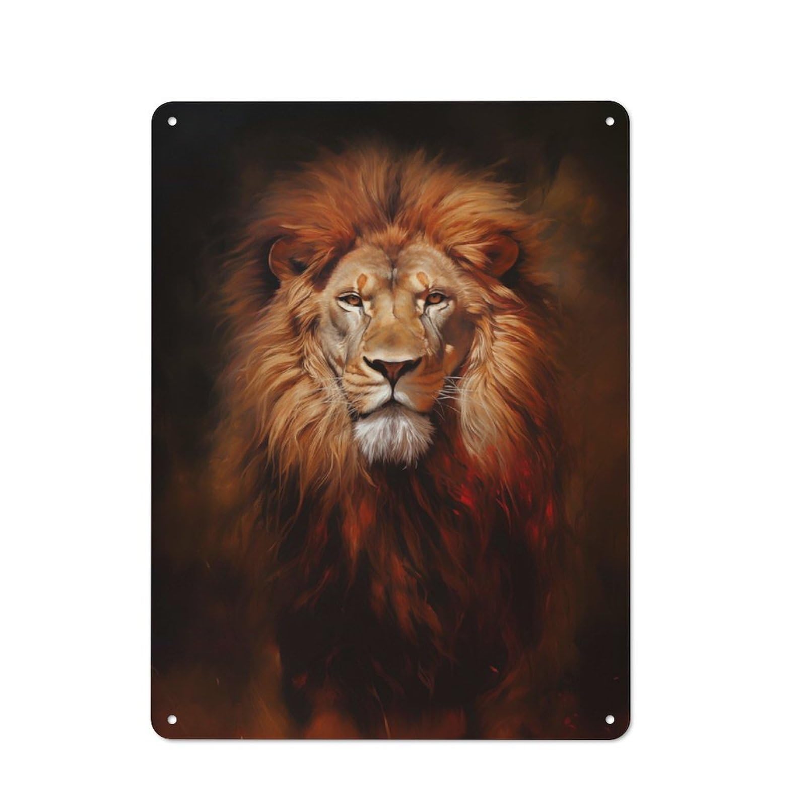 Vintage Metal Sign with Lion Design 40x30cm, Retro Room Wall Plaque for Home, Shop, Pub Or Studio Wall