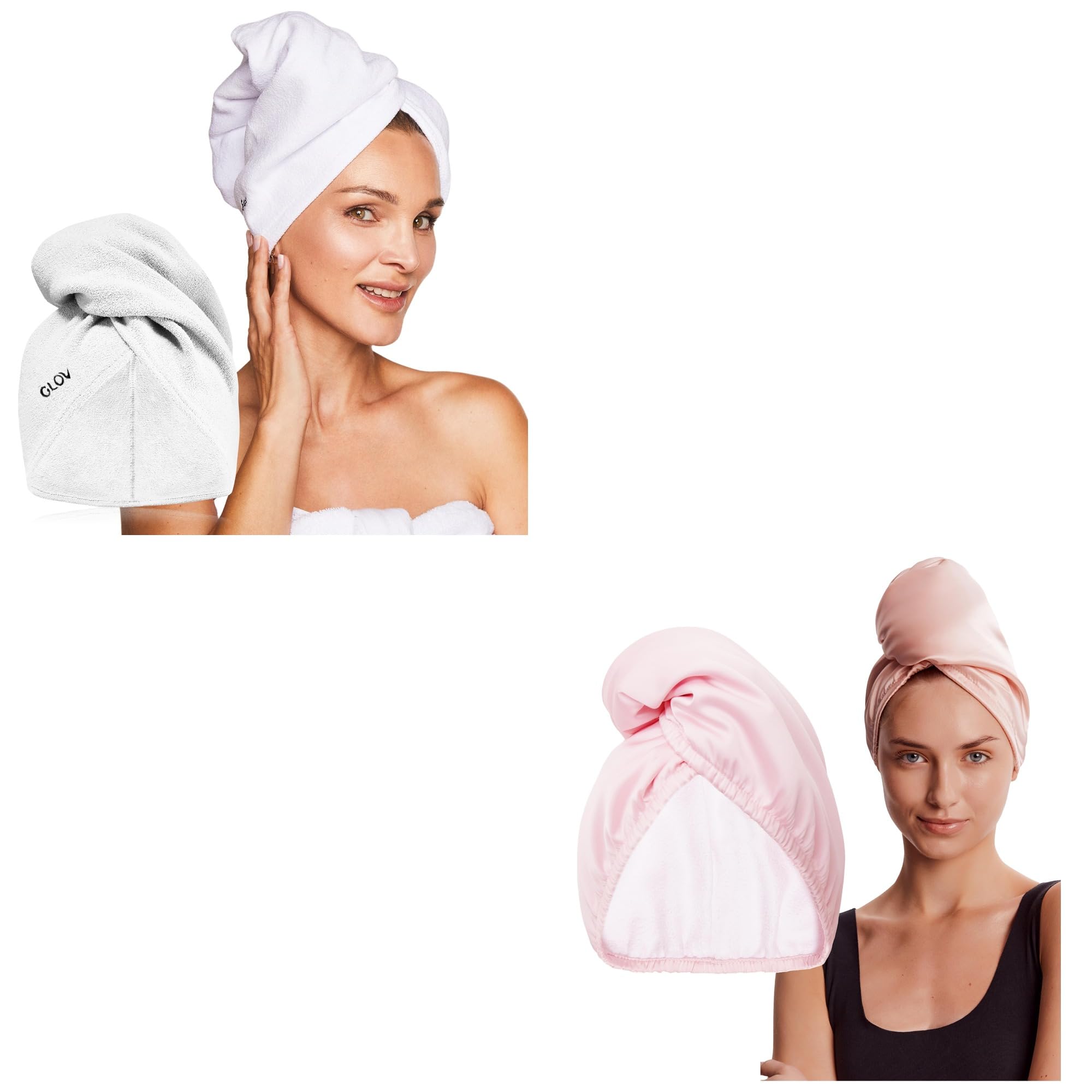 GLOV Bundle de Toallas de Microfibra para Cabello Rizado Secado Rápido y Antifrizz