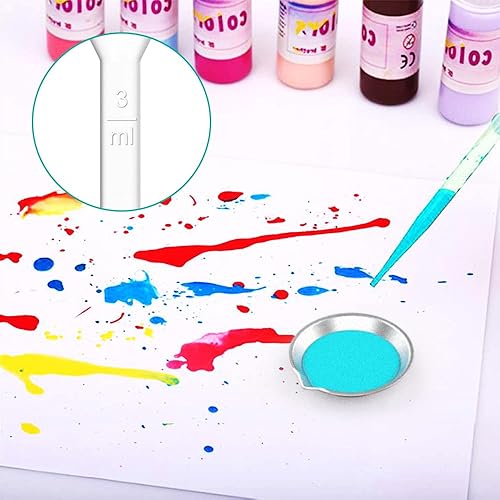 Miniatura 7 de DIYESMART 36 paletas de bandejas de pintura, 2 agitadores de pintura y 2 cuentagotas, ideales para mezclar pintura de aerógrafo, pintura de