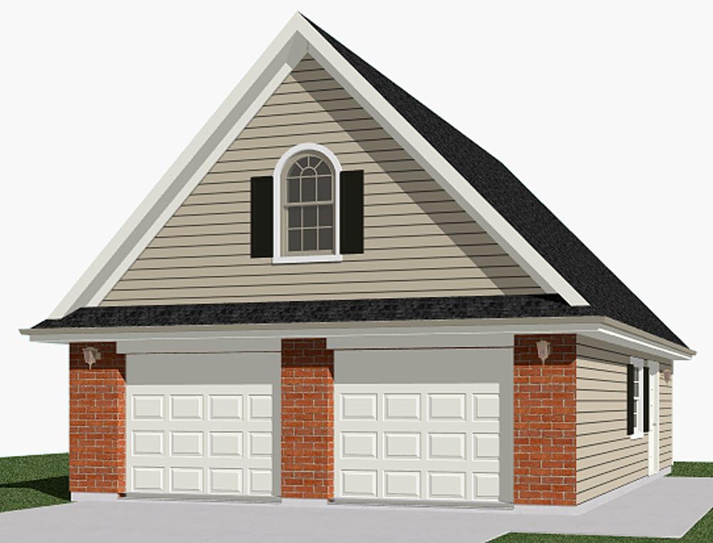 Garage Plans : 2 Car with Attic Truss Loft - 1014-1B 26' x 26' - Two car - by Behm Design