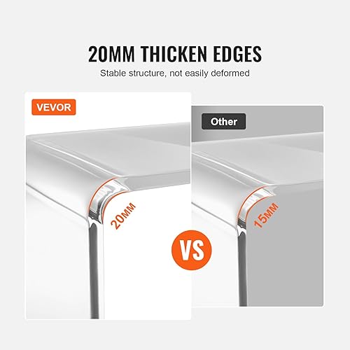 Miniatura 6 de VEVOR Mesa auxiliar de acrílico transparente en forma de U, mesa auxiliar de acrílico transparente, 32 x 15.8 x 16.3 pulgadas para café, bebida,