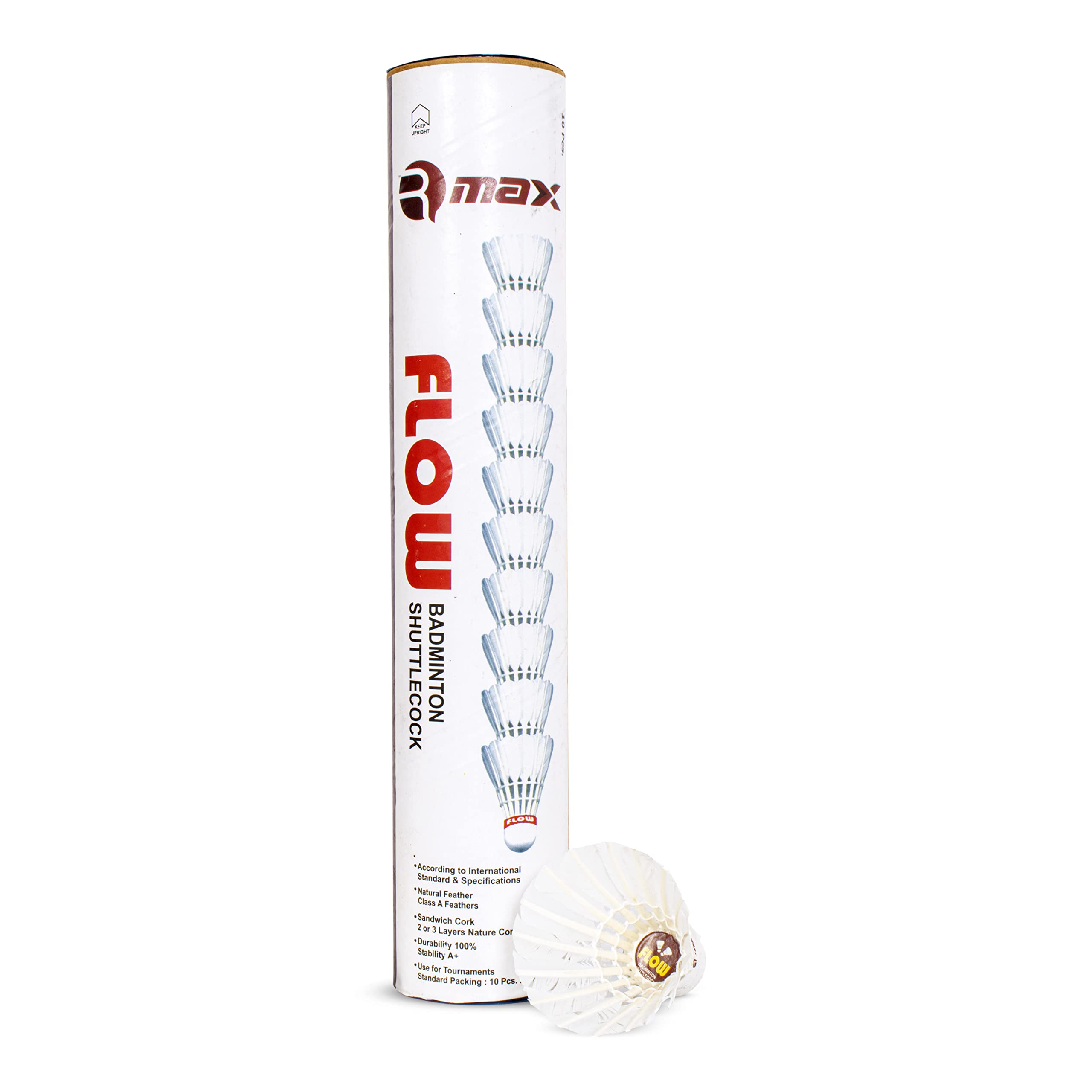 RMAX Feather Badminton Shuttlecocks, High Speed Sports Training Badminton Shuttles for Indoor Outdoor Game Pack of 10-image-21