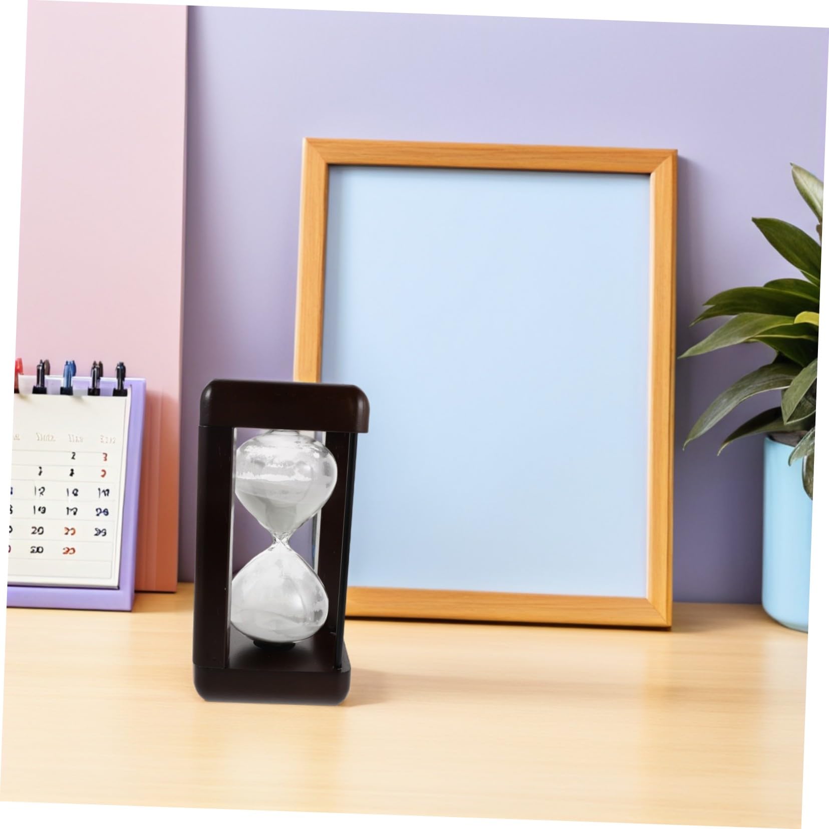 Clessidra Timer Retrò in Legno e Vetro, 60 Minuti Bianca