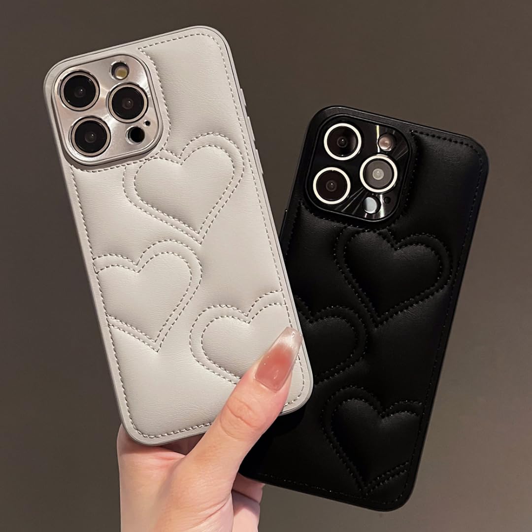 Funda Protectora Suave con diseño de corazón de Amor, chapada en Plata de Lujo para iPhone Air (para iPhone Air/Blanco)