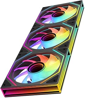 TZMRIT Prism 6MAX 120mm RGB PC Fan (3 Pieces) [Rectangle Infinity Mirror MAX][1850±10% RPM] 5V3PIN ARGB and 12V4PIN PWM – …