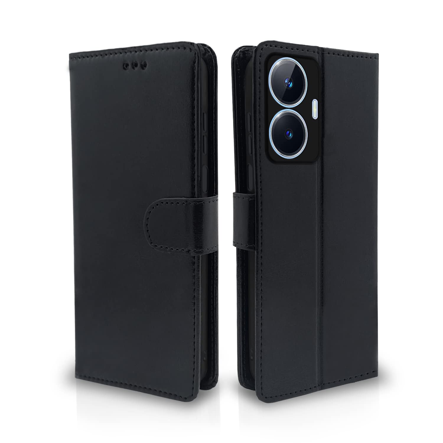Pikkme Realme Narzo N55 / Realme C55 Flip Cover Leather Finish | Inside TPU with Card Pockets | Wallet Stand and Shock Proof | Complete Protection Flip Case (Black) (B0C2TXJRV9) Amazon Price History, Amazon Price Tracker