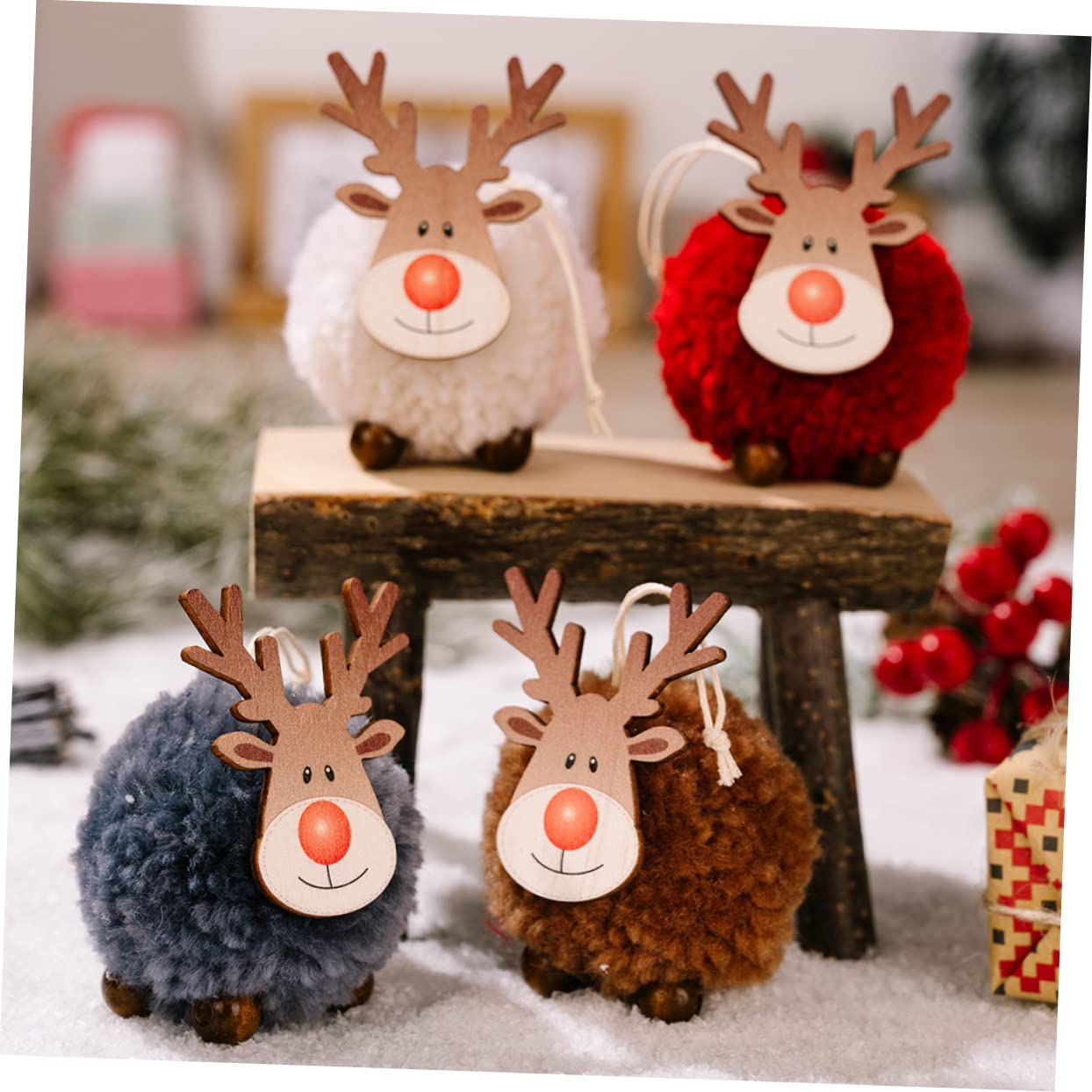 MAGICLULU 5 Sätze Weihnachtsbaum-anhänger Weihnachtsschmuck Girlande Christbaumanhänger Weihnachtsbaumanhänger Baum Hängende Ornamente Holzfilz Elch Weihnachtsdekoration Gefühlt 4 Stück * 5