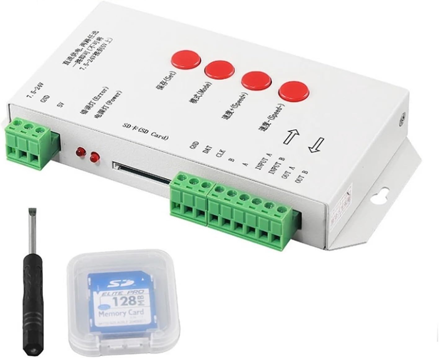 最大2048ピクセルのT1000S SDカードRGB LEDコントローラは、WS2801 WS2811 WS2812B LPD680