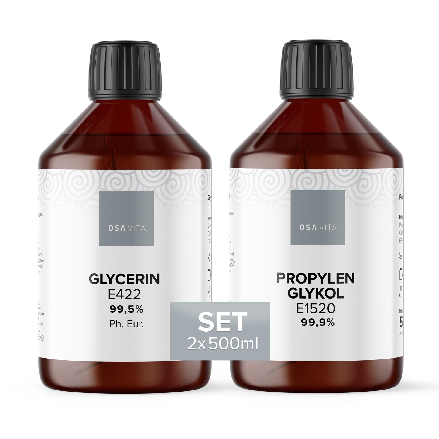OSAVITA Glycerin E422 + Propylenglykol E1520 Set – Je 500 Ml, Pharmaqualität, Made In Germany