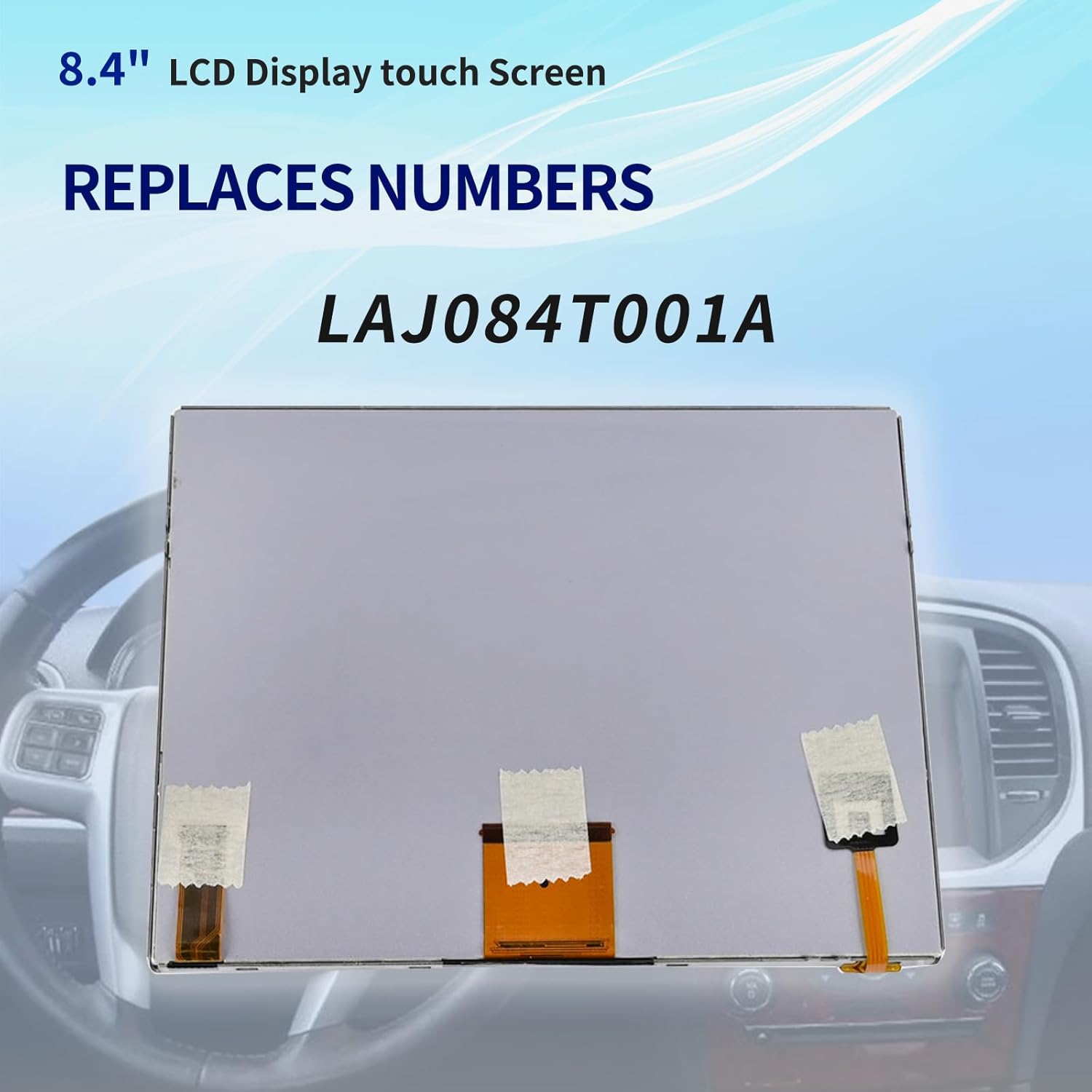 8.4"" LCD Display with Touch Screen LAJ084T001A Digitizer Fit for Chrysler 300 ; for Dodge Charger Journey Dart ; for Maserati Ghibli 2011-2017 RB5 RE2 Navigation, Black