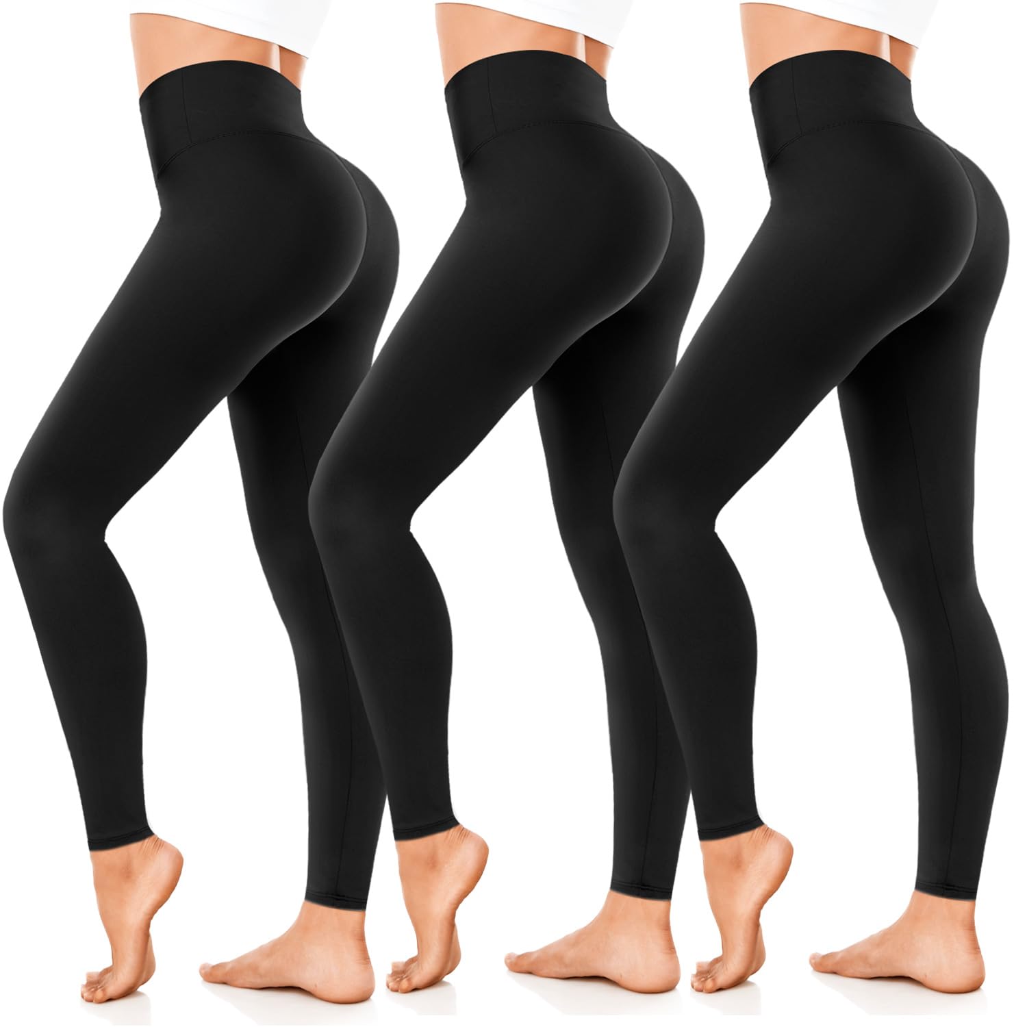 Leggings Damen High Waist Blickdicht Sportleggings Damen Lang Elastisch Bauchkontrolle Slim Fit Sporthose Leggins für Yoga Gym Fitness Alltag.