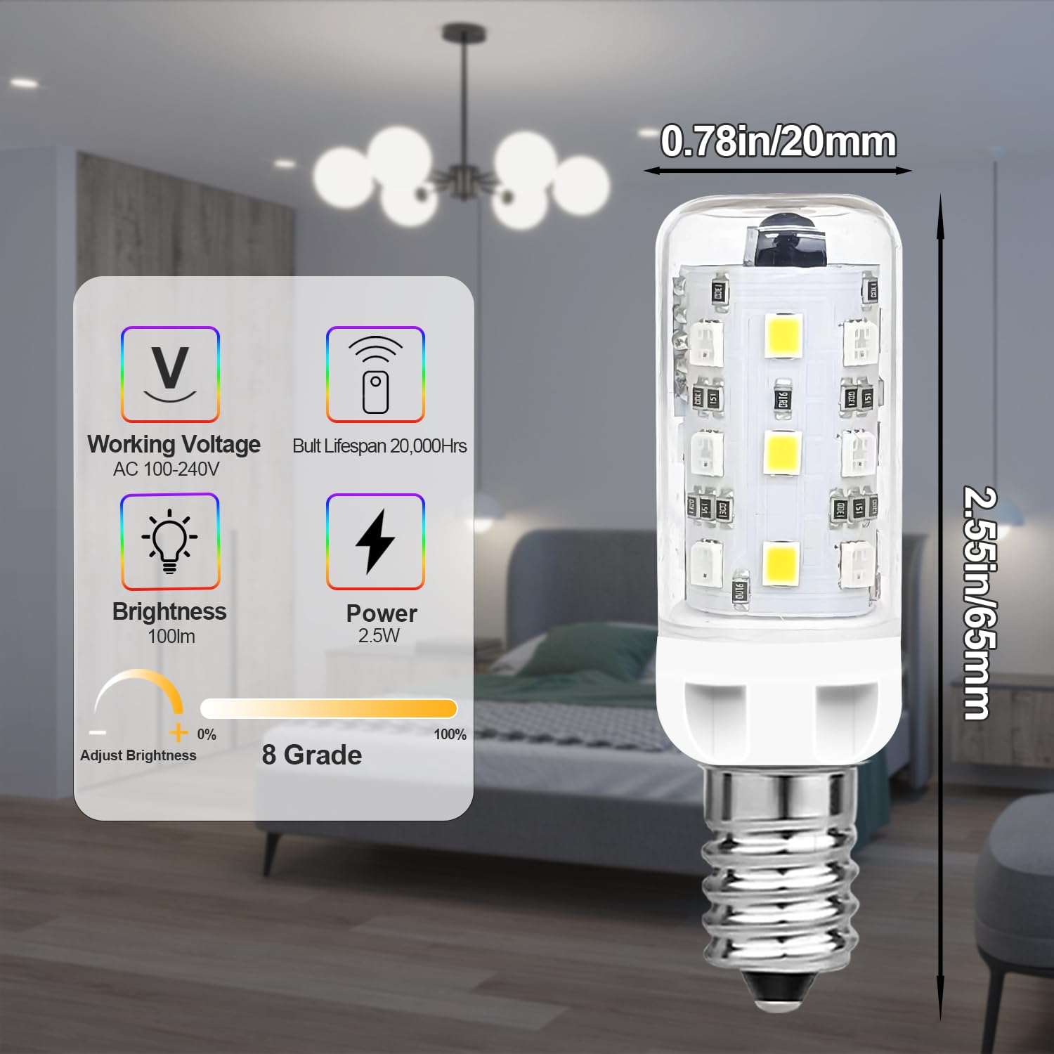 MDee E14 LED RGB Lampe mit Fernbedienung, 2,5W E14 LED Dimmbar Birne, Kaltweiß 6000K + 12 Farben, Glühbirne Farbwechsel für Bar, KTV, Party, Hochzeit sowie Heim- und Dekobeleuchtung,10er-Pack