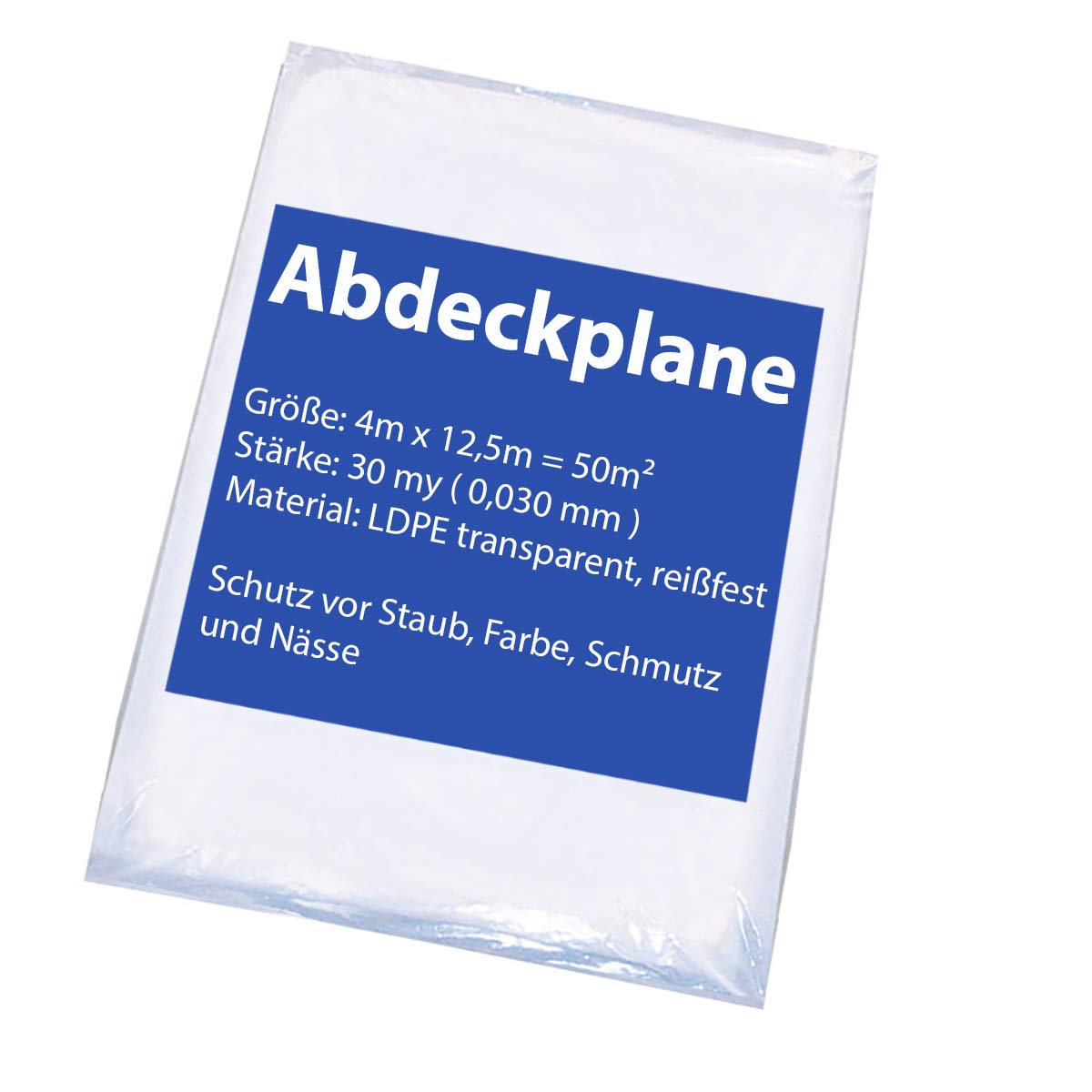 10x Baufolie Malerplane Abdeckfolie 4x12,5m Malerfolie 30my Schutzfolie