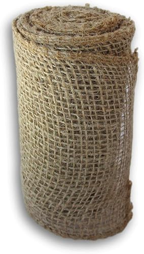 Miniatura 5 de Rollo de cinta de arpillera natural, rollo de yute rústico para manualidades de 5.5 pulgadas x 15 pies