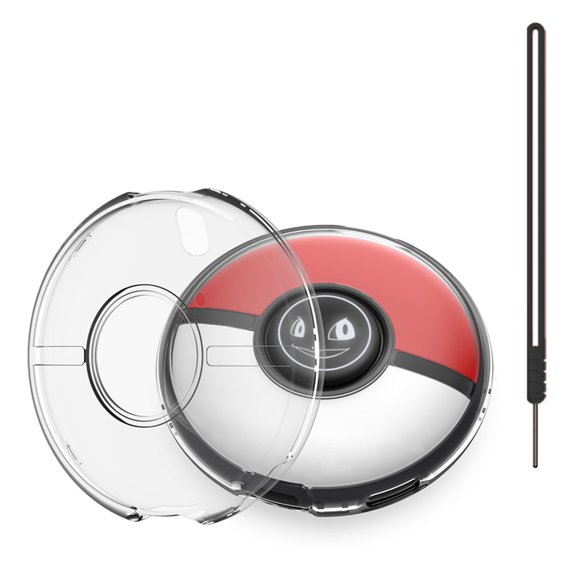 Protective Case for GO Plus + with Interesting Button Caps and Wrist Strap, DOBEWINGDELOU Hard Plastic Transparent Crystal Case Cover Accessories