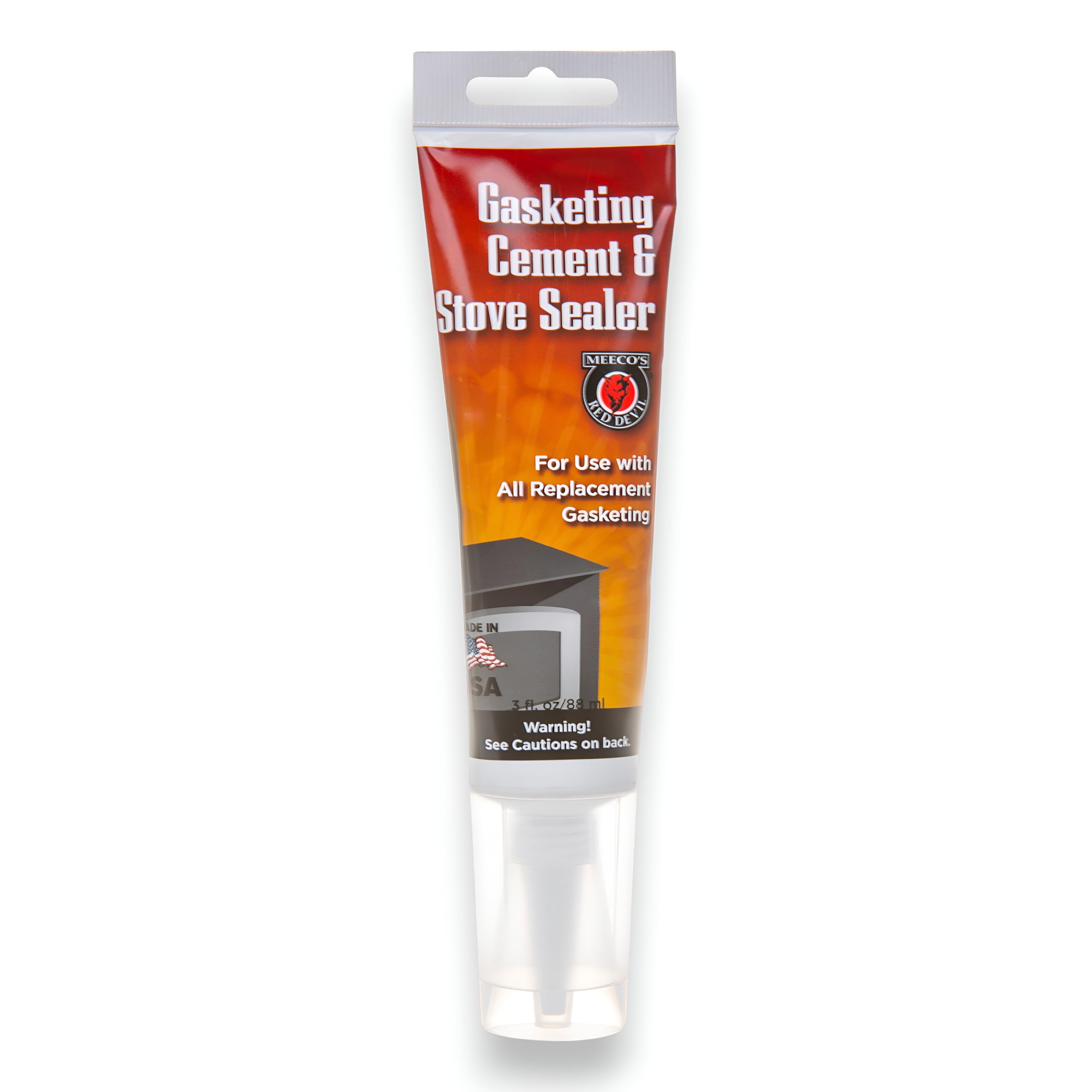 Meeco's Red Devil 110 Black Gasketing Cement & Stove Sealer - High-Temperature Adhesive for Replacement Gaskets (3 fl oz) - Made in The USA