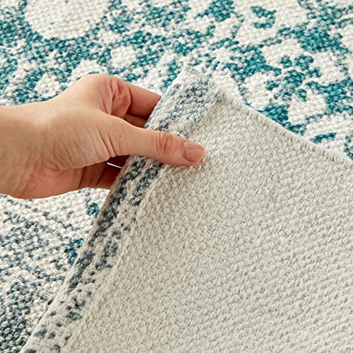 Juvale Vintage Area Rug, 3x5 Woven Bohemian Style Decor for Living Room (Light Blue) - Image 5