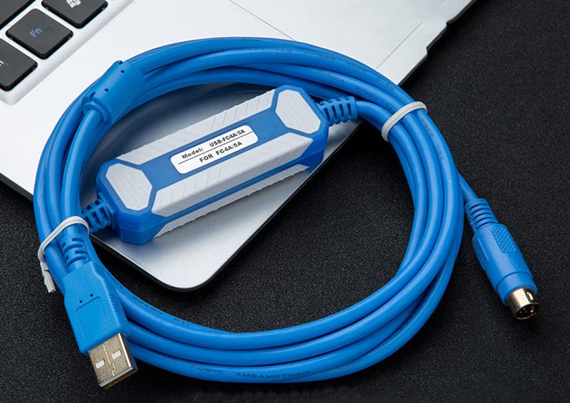 USB-FC4A/5A for FC4A/5A Series PLC Programming Cable Data Download Cable Gold Plated (Blue 3m)