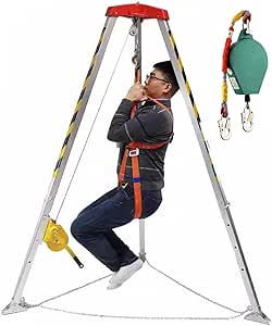 Confined Space Tripod Kit - 1200/1800/2600 lbs Rescue Hoist System for ...