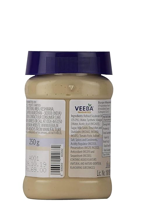 Veeba Burger Mayonnaise, 250 Gram